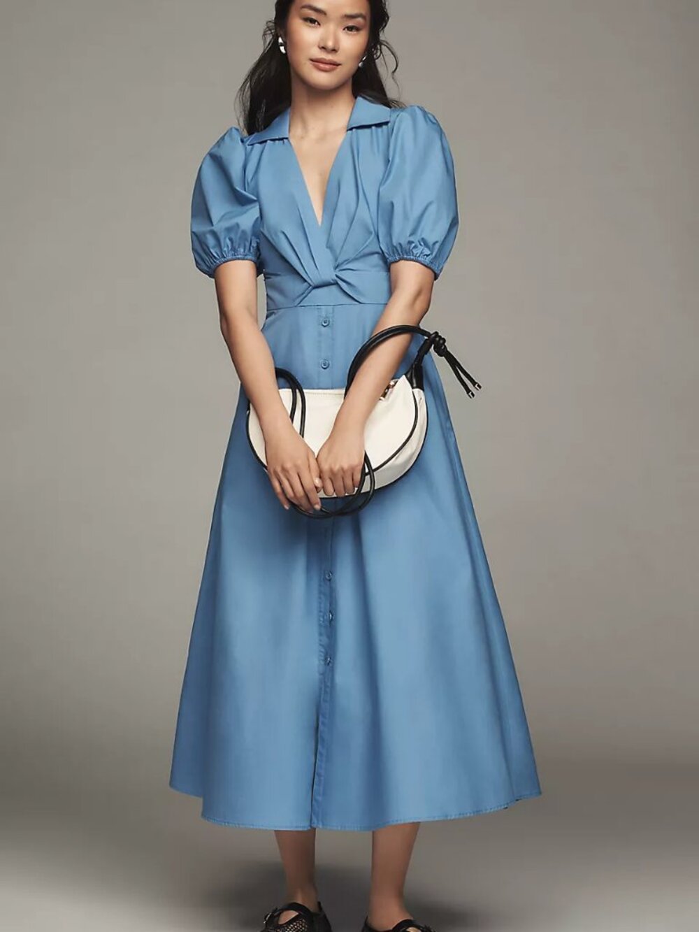 Hutch for Anthropologie Laurel Puff-Sleeve Midi Dress